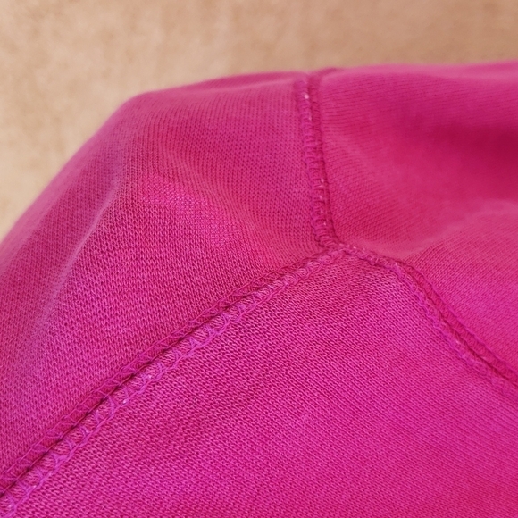 Vintage 90's Mossimo stretch Fuchsia pink polo colared 3/4 quarter Sleeves bl… - Picture 7 of 7